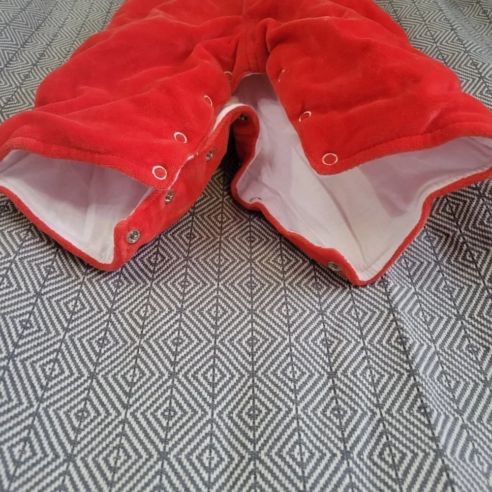 Rare Vintage Mother’s Touch Red & White Baby Jumper Overalls 3-6 Months